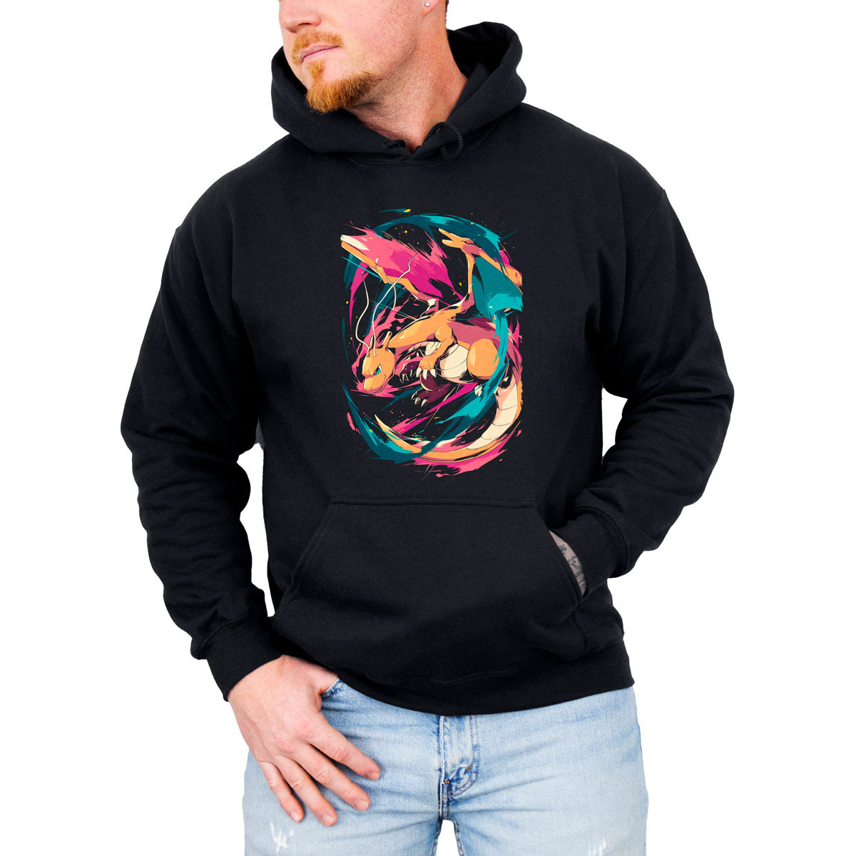 canguro-anime-con-capucha-entrenador-dragonite-thunder-wave