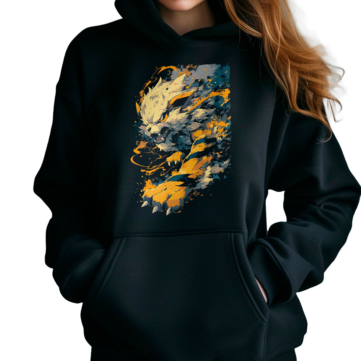 canguro-anime-dise-o-arcanine-pokemon-brillante-anime-negro