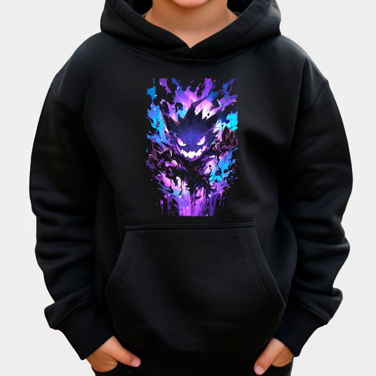 canguro-anime-haunter-pokemon-negro-fondo-negro-brillante