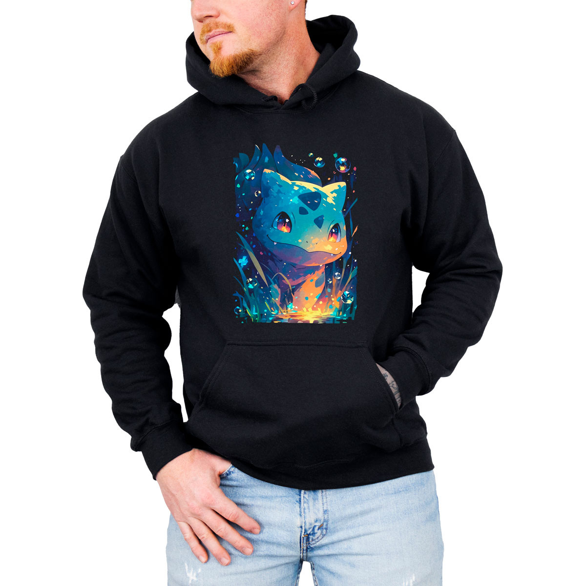 canguro-anime-hombre-batalla-bulbasaur-shiny-pokemon