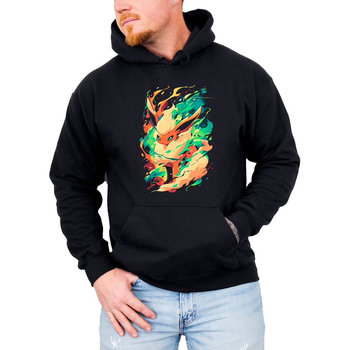 canguro-anime-hombre-batalla-flareon-fuego-anime