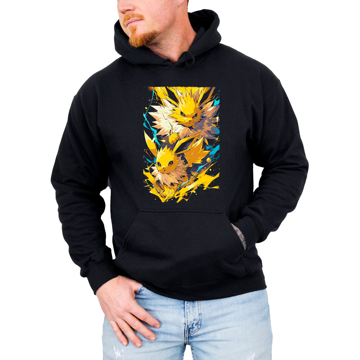 canguro-anime-hombre-pikachu-y-jolteon-pok-mon