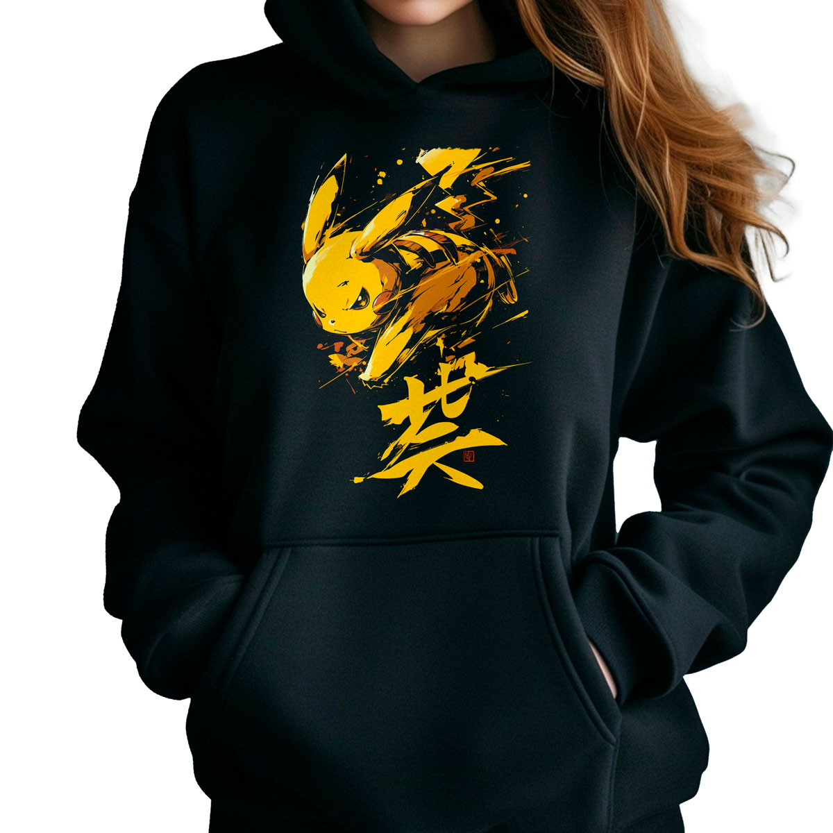 canguro-anime-mujer-batalla-pikachu-estilo-tinta-pok-mon
