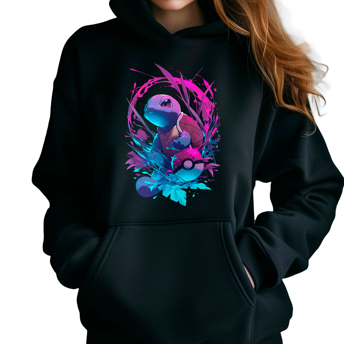 canguro-anime-mujer-con-squirtle-pok-mon-en-fondo-negro