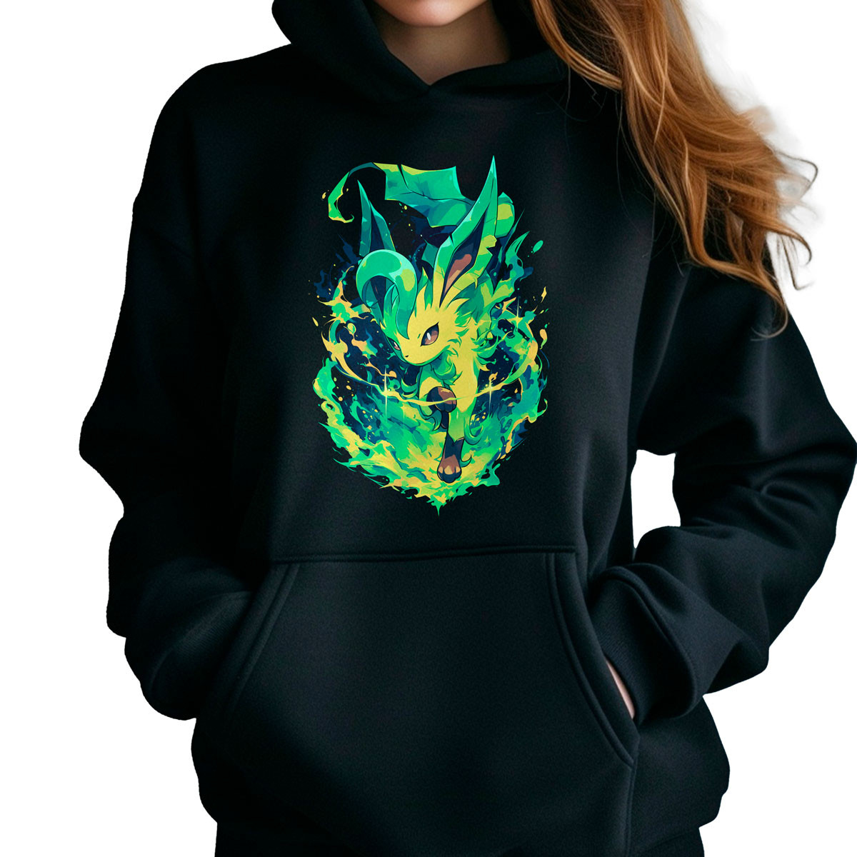 canguro-anime-mujer-enfrenta-a-leafeon-en-batalla