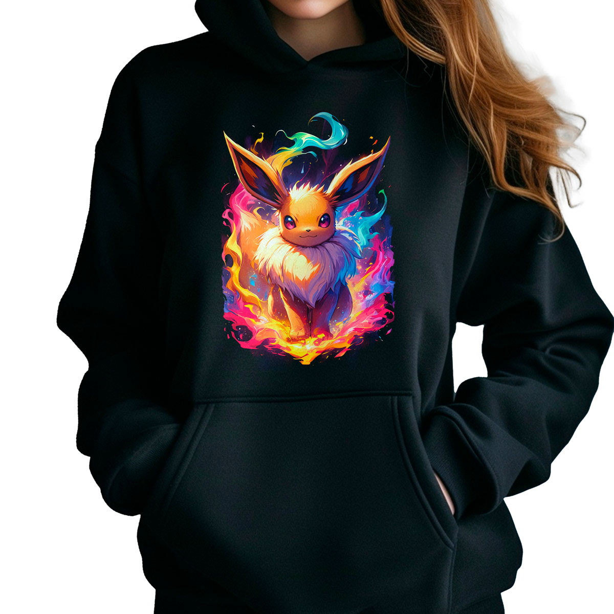 canguro-anime-mujer-estampada-frontal-eevee-pokemon-sketch