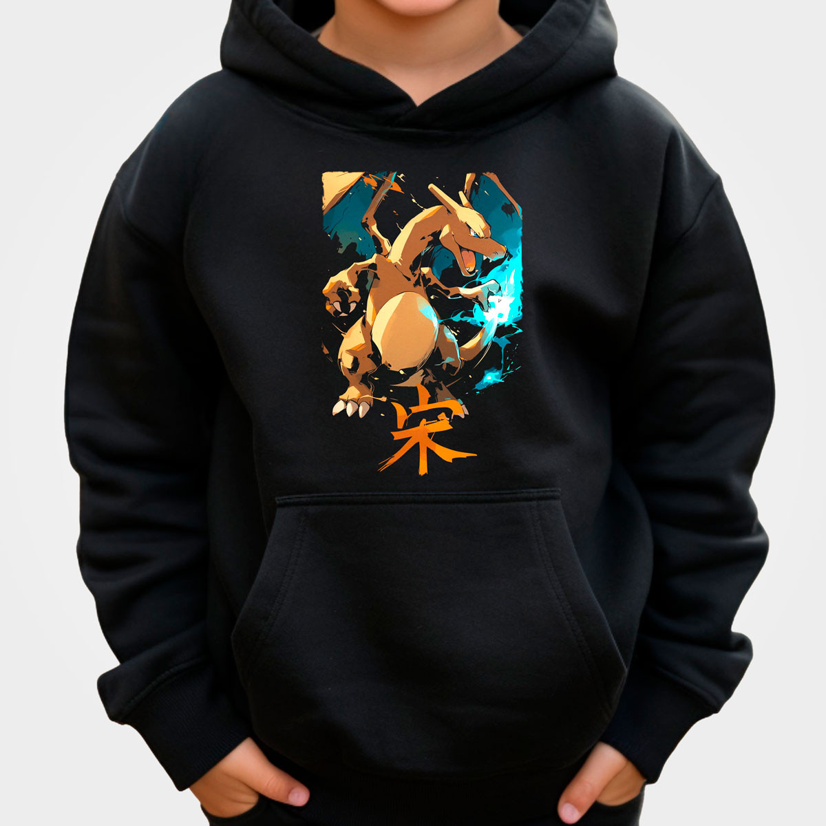 canguro-anime-ni-os-estampada-batallas-pok-mon-charizard-ink-style-pok-mon
