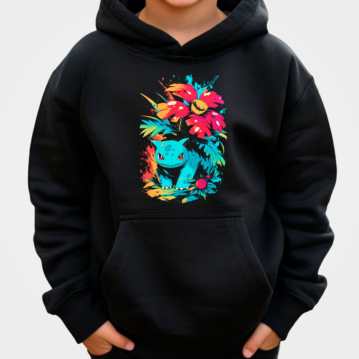 canguro-anime-unisex-ivysaur-pokemon-negro