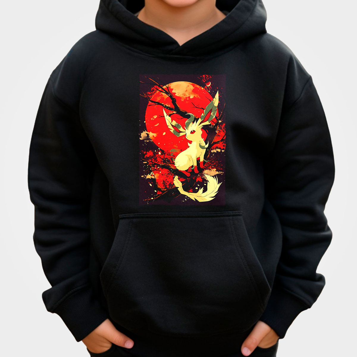 canguro-anime-unisex-leafeon-pokemon-negro