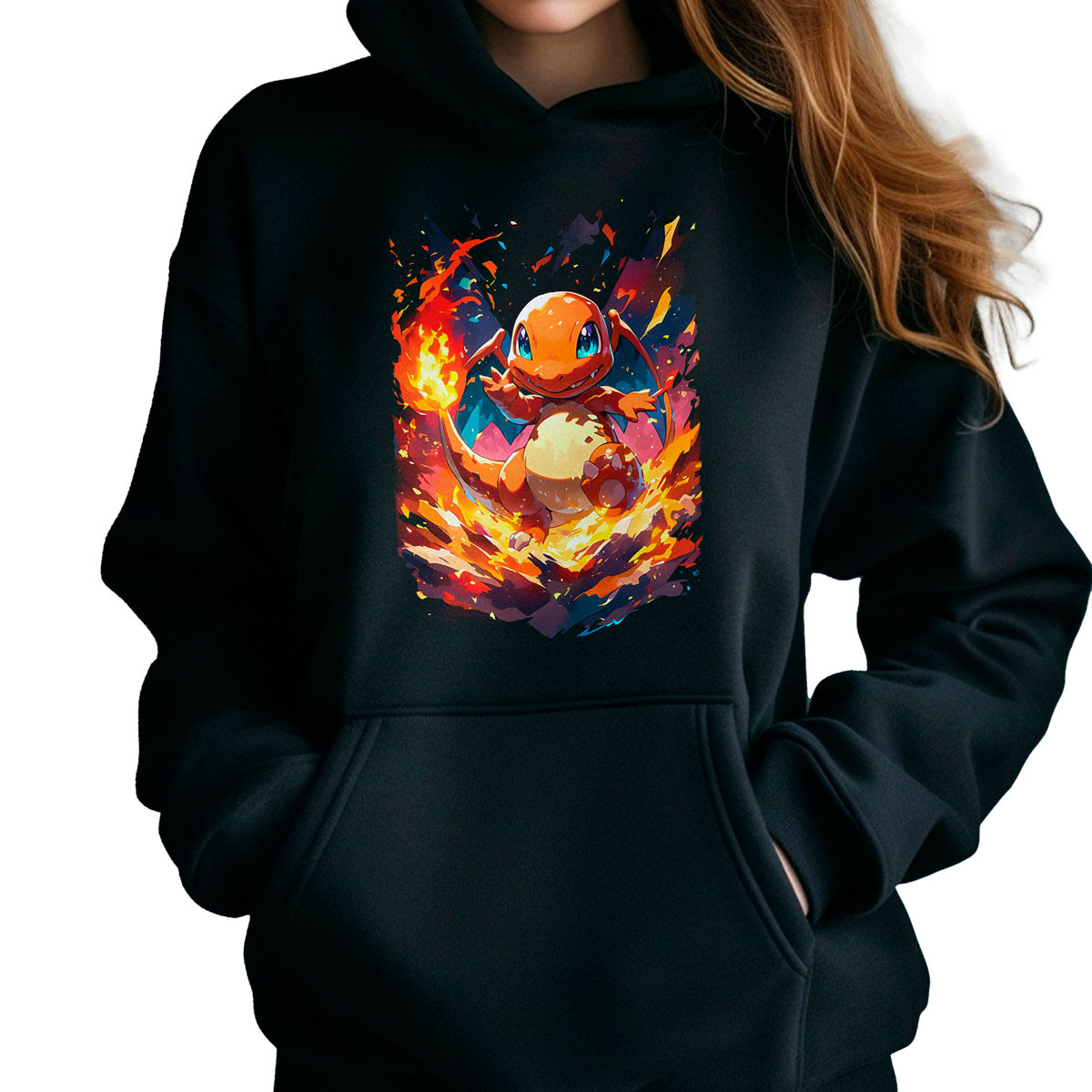 hoodie-anime-charmander-shiny-pokemon-corta-gym-negro