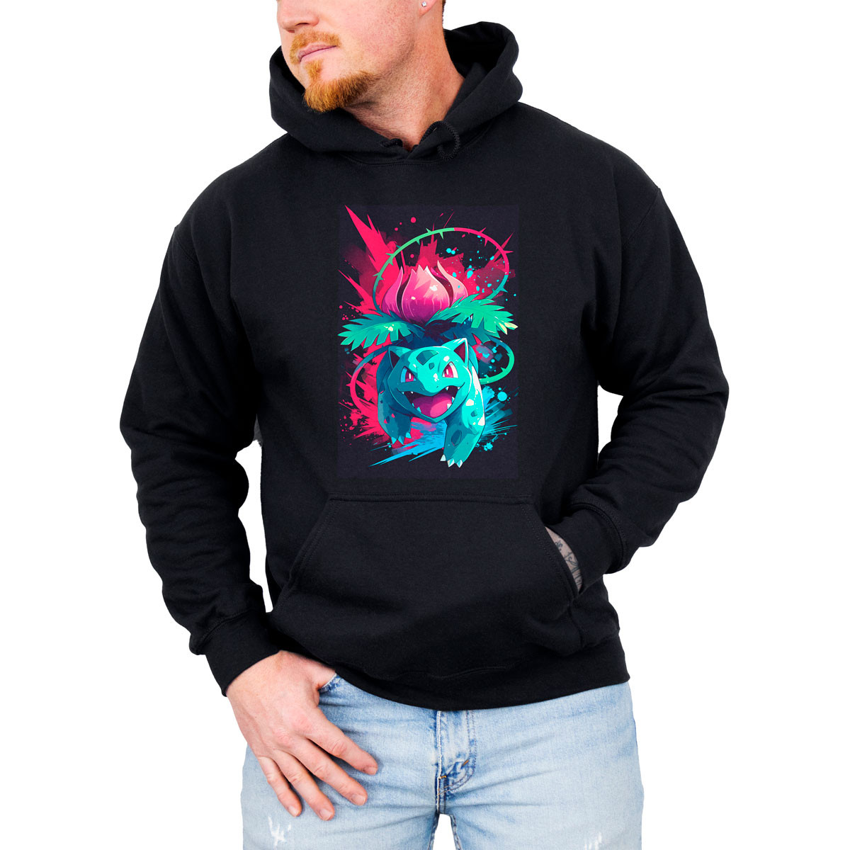 hoodie-anime-estampada-pok-mon-ivysaur-razor-leaf-batalla