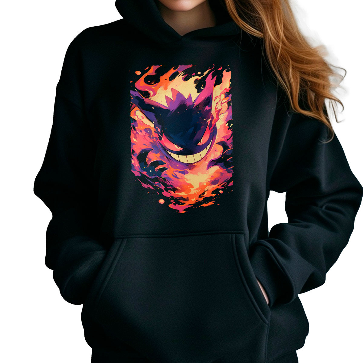hoodie-anime-gastly-shiny-pokemon-negro-brillante