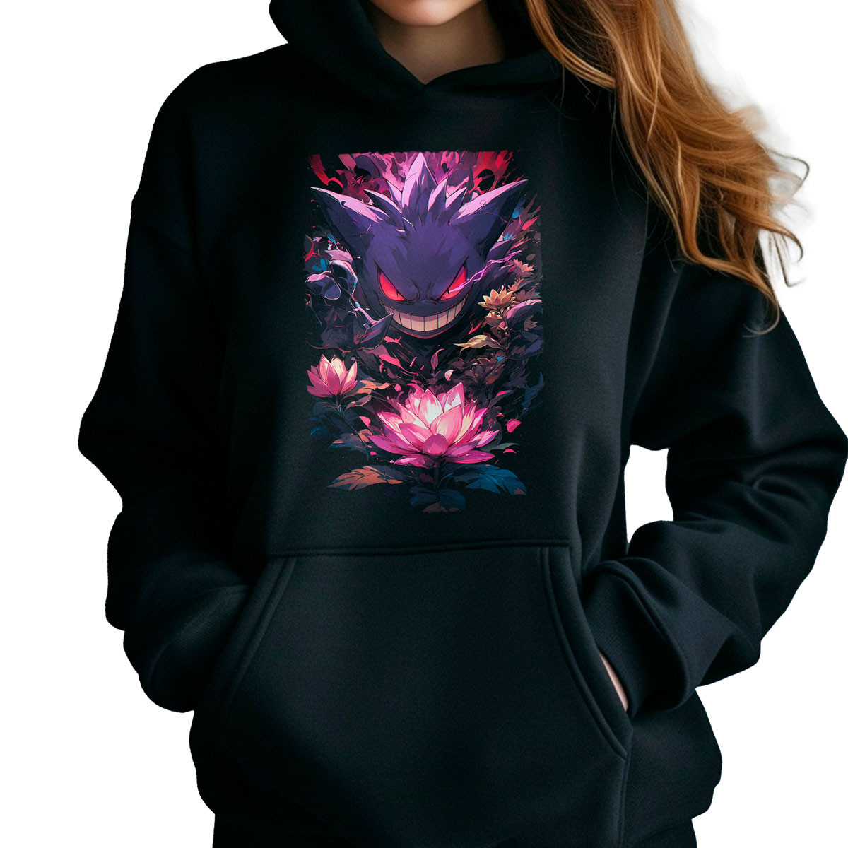 hoodie-anime-gengar-lotus-algod-n-negro
