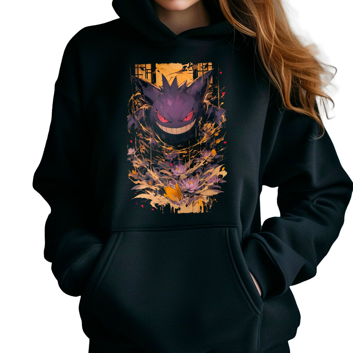 hoodie-anime-gengar-lotus-pokemon-negro