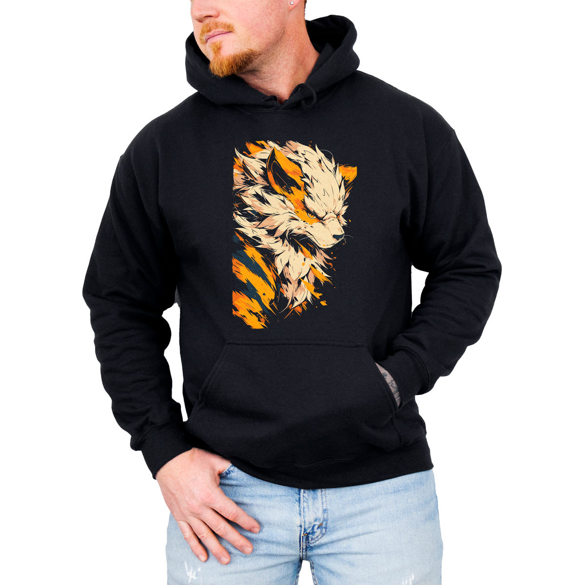 hoodie-anime-hombre-arcanine-batallas-pok-mon-face-cercana