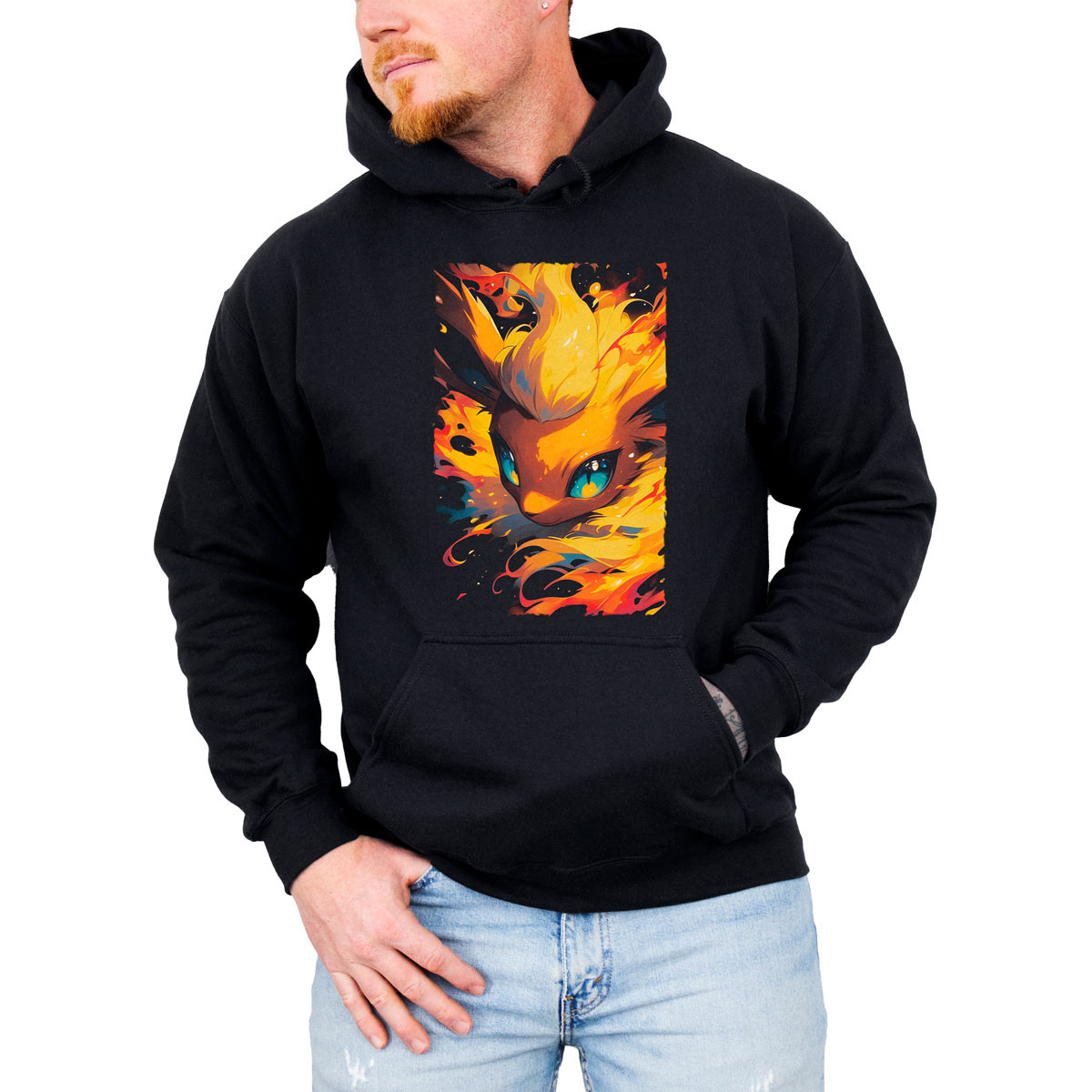 hoodie-anime-hombre-flareon-ojos-pok-mon