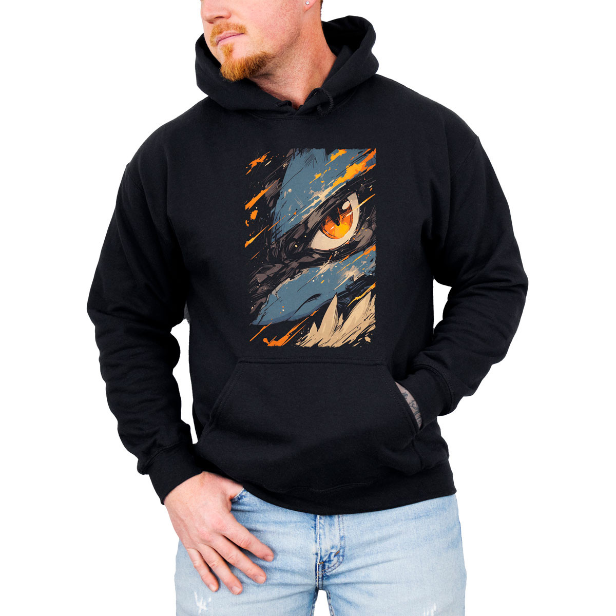 hoodie-anime-hombre-lucario-eyes-closeup-pok-mon
