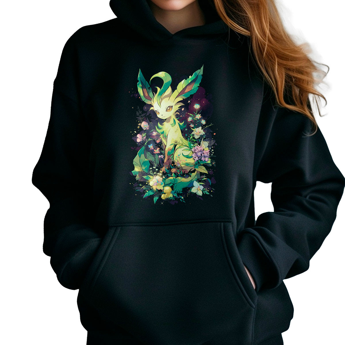 hoodie-anime-leafeon-verde-dise-o-floral-pokemon