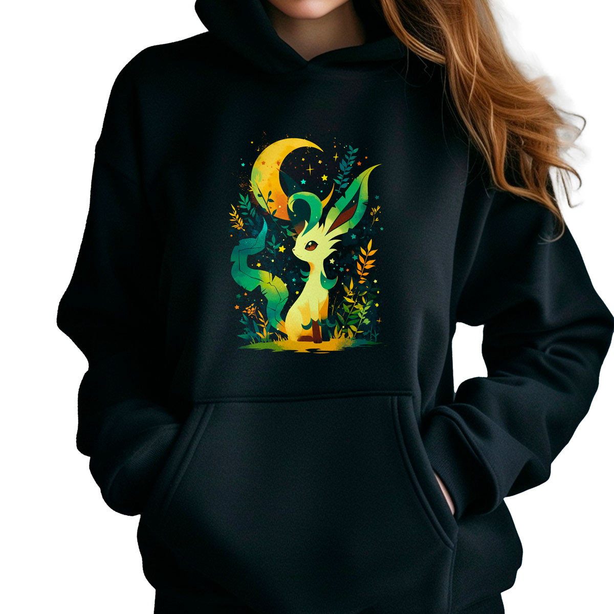 hoodie-anime-leafeon-y-luna-pok-mon-batallas-anime-manga