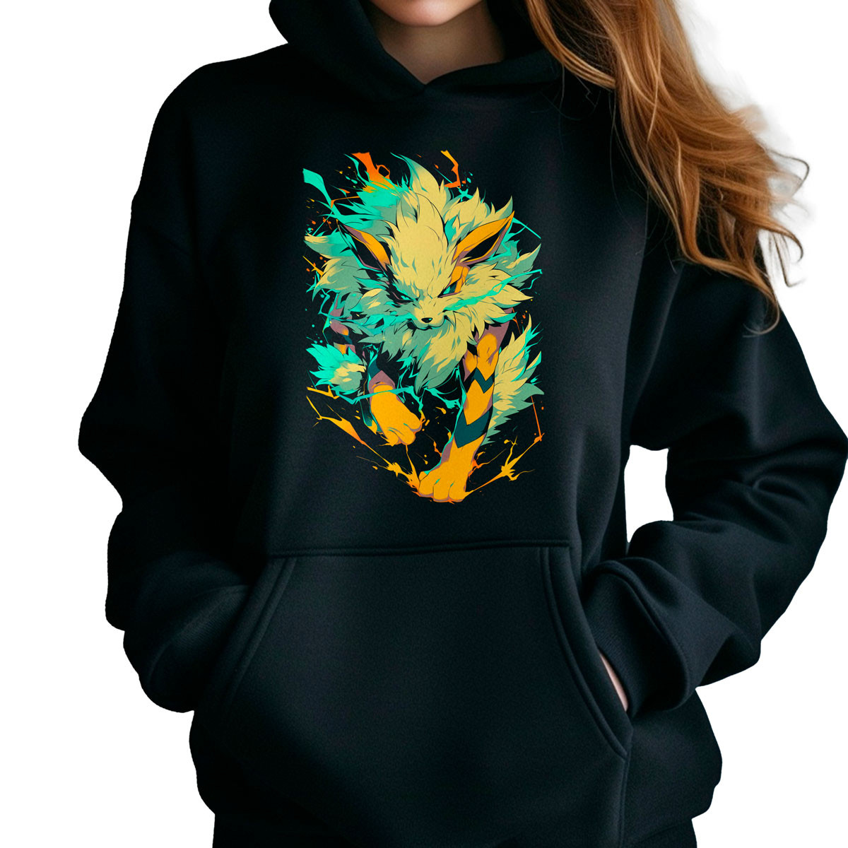 hoodie-anime-mujer-con-dise-o-arcanine-pok-mon-en-negro