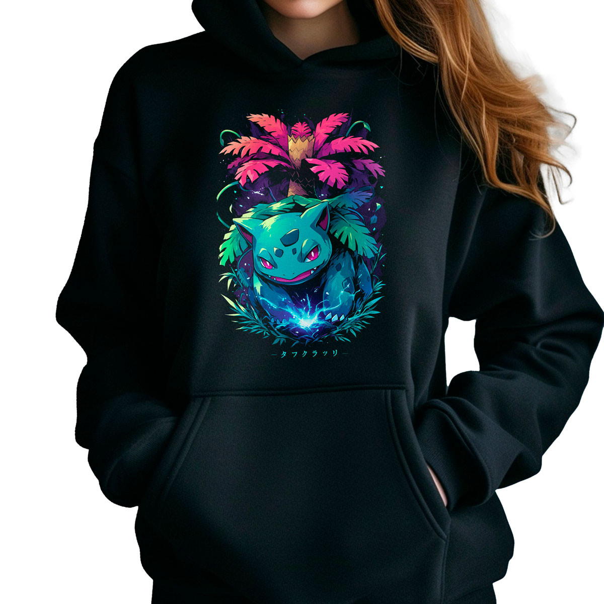 hoodie-anime-mujer-estampada-ivysaur-sleep-powder-pok-mon