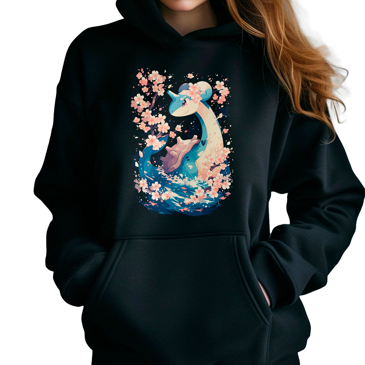 hoodie-anime-mujer-estampada-lapras-batallas-pok-mon-cerezos