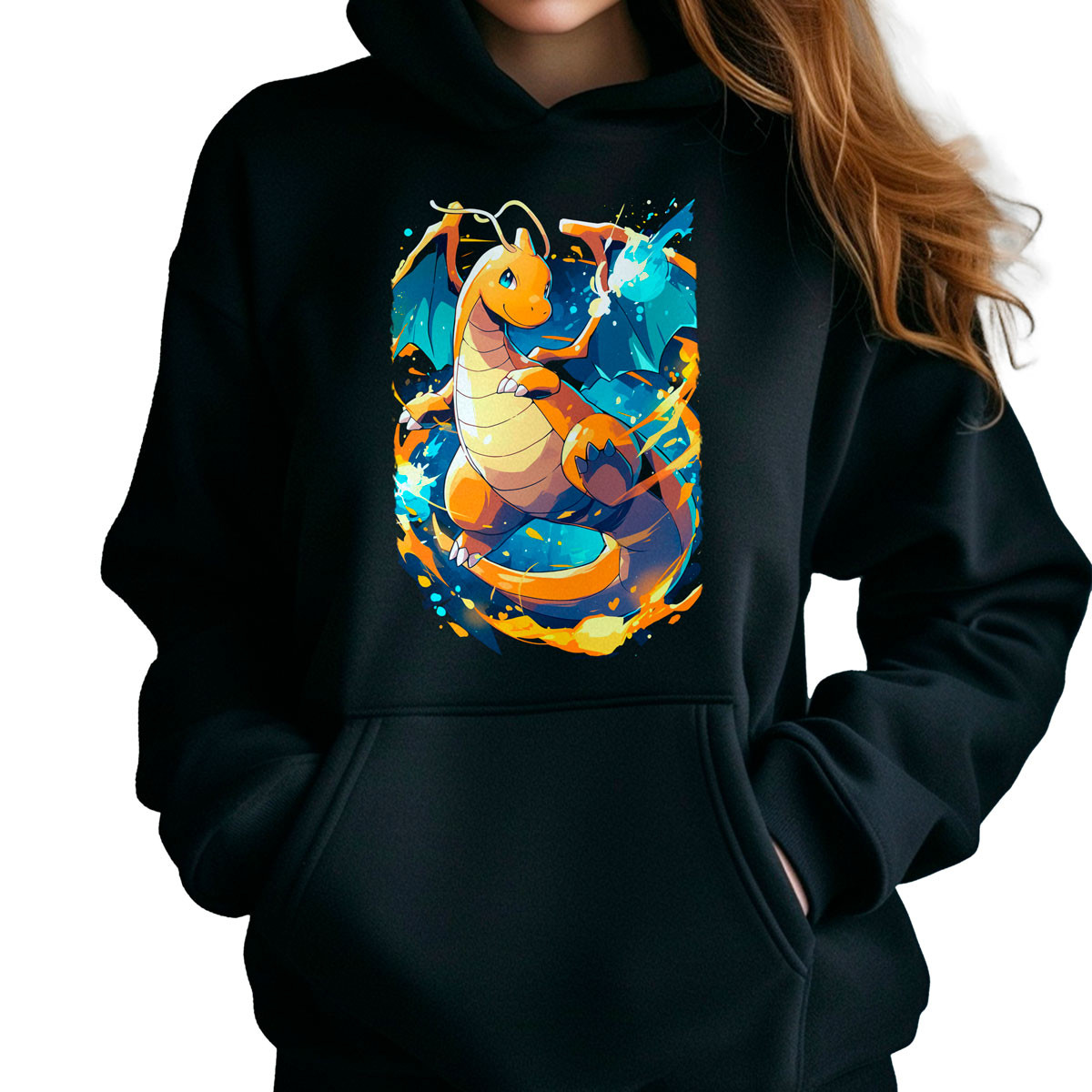 hoodie-anime-mujer-estampado-dragonite-sketch-pok-mon