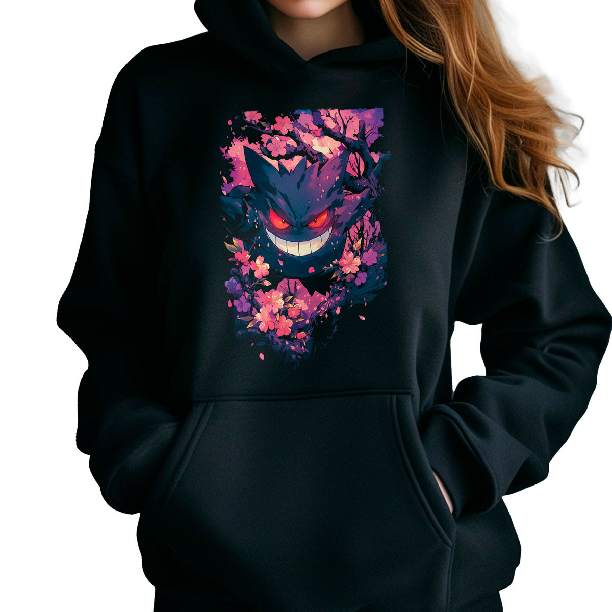 hoodie-anime-mujer-gengar-batallas-pok-mon-floral-