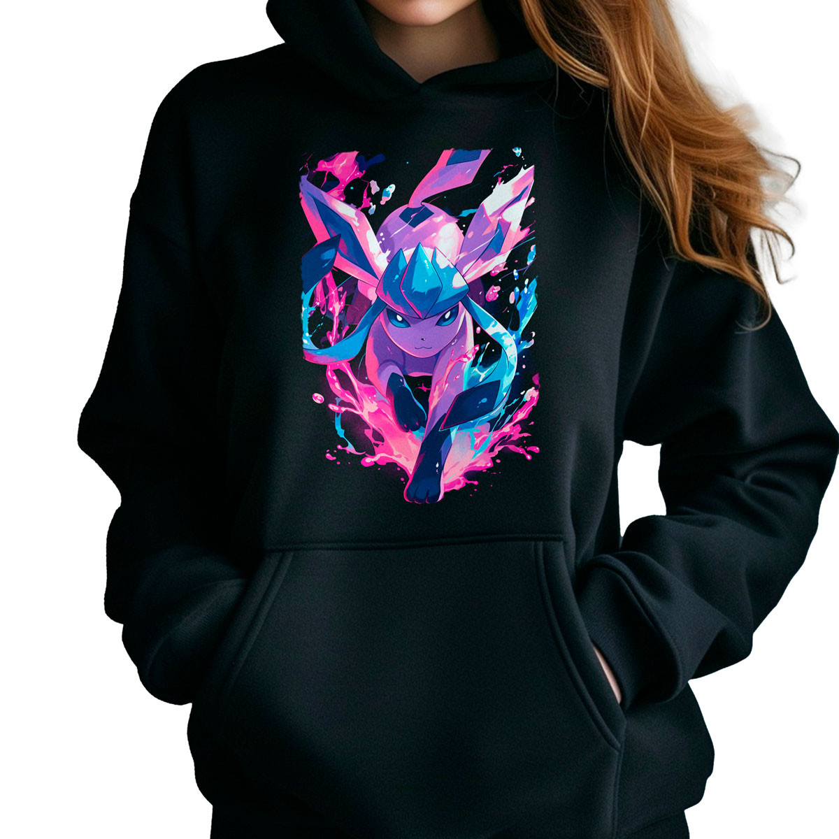 hoodie-anime-mujer-glaceon-pokemon-negro