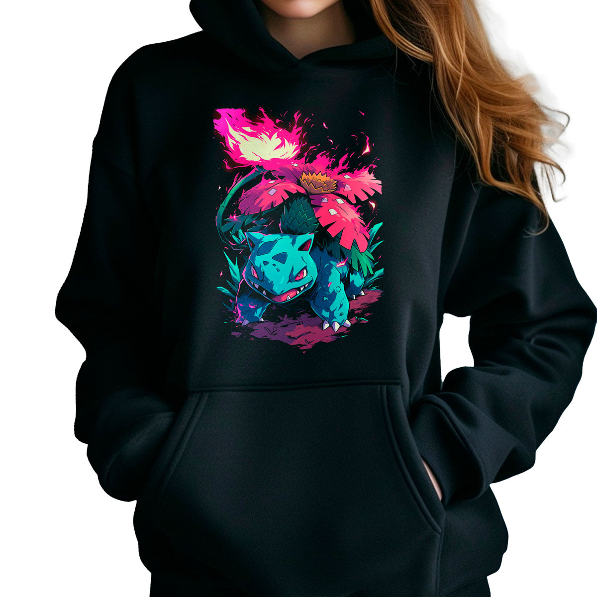 hoodie-anime-mujer-ivysaur-solar-beam-estampado