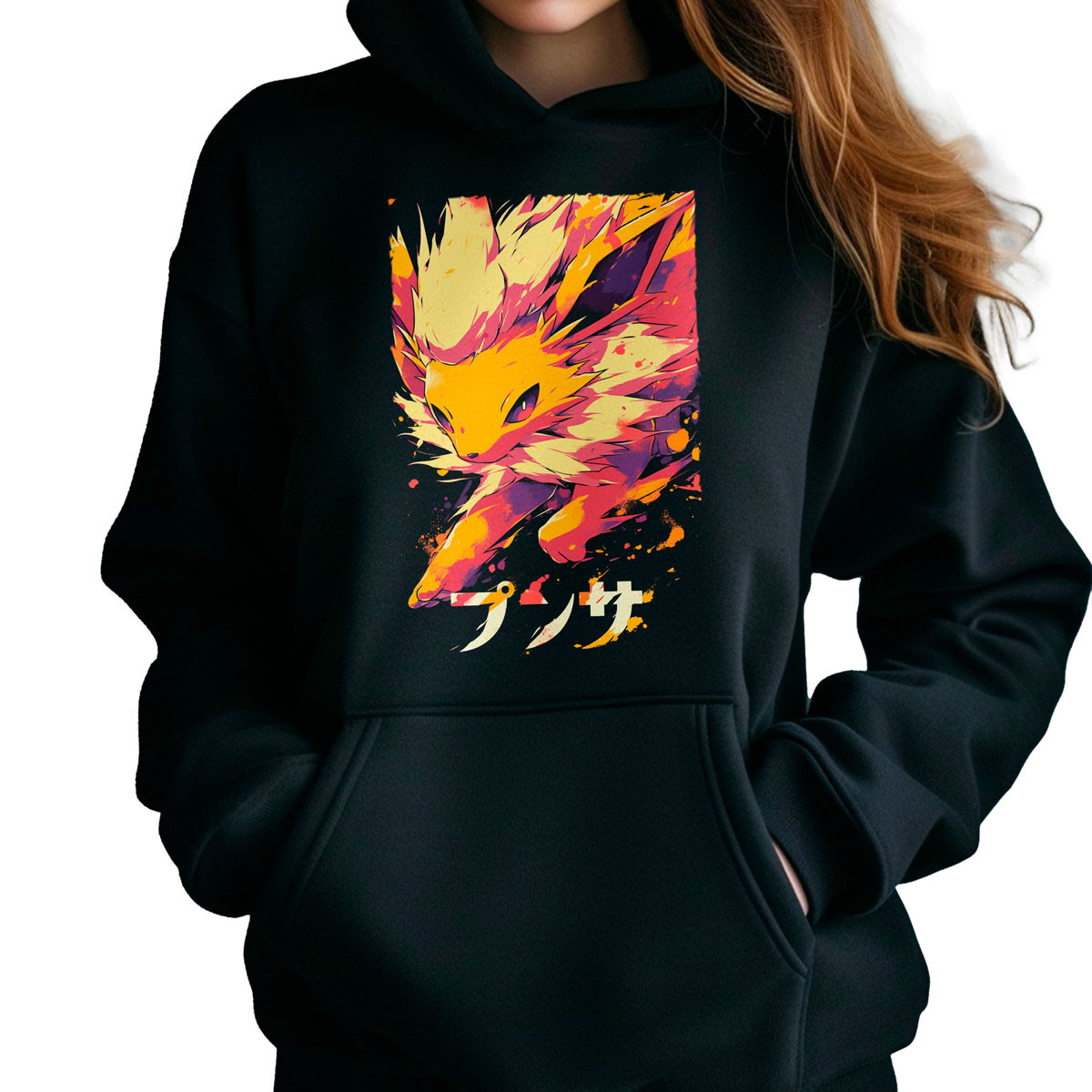 hoodie-anime-mujer-jolteon-ink-design-batalla-con-capucha