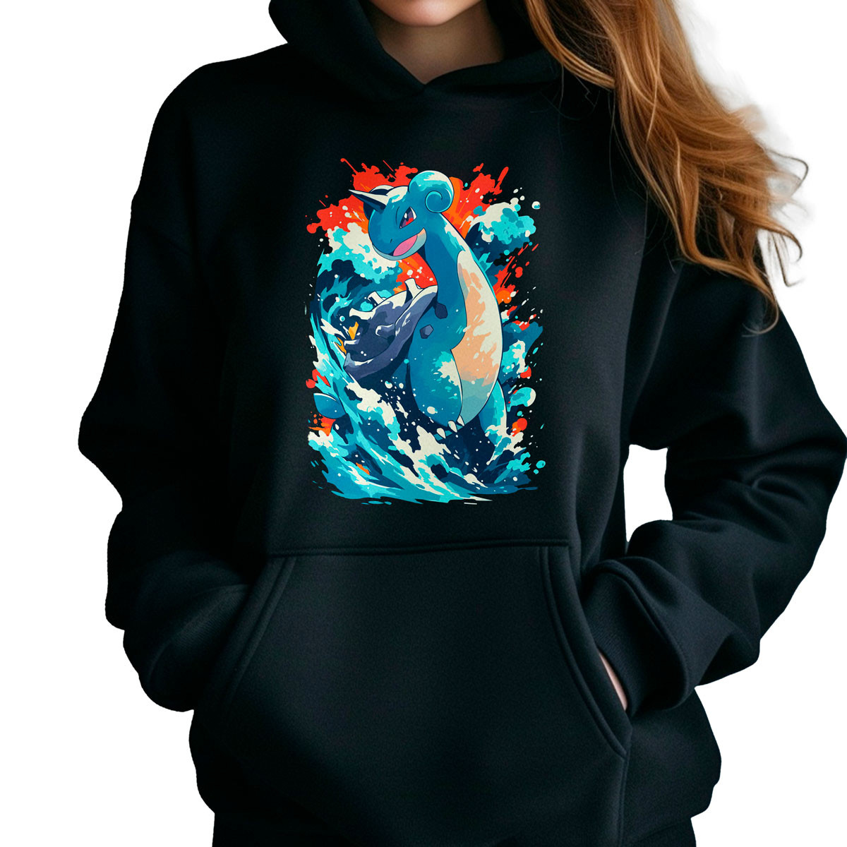 hoodie-anime-mujer-lapras-rain-dance-sudadera
