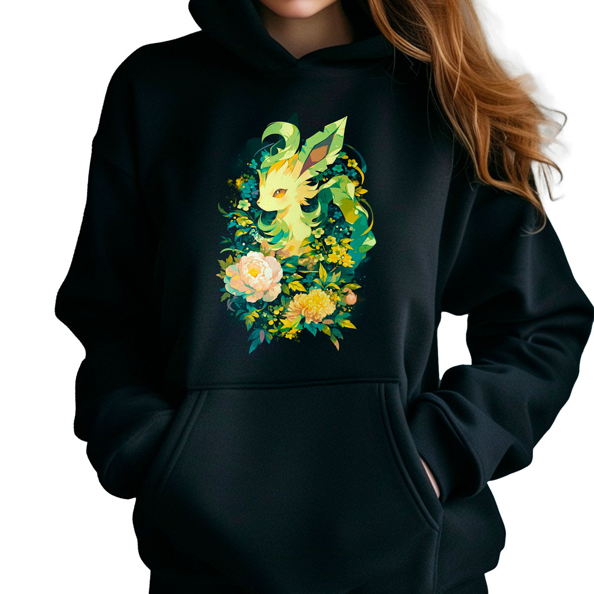 hoodie-anime-mujer-leafeon-green-flowers-pokemon-33