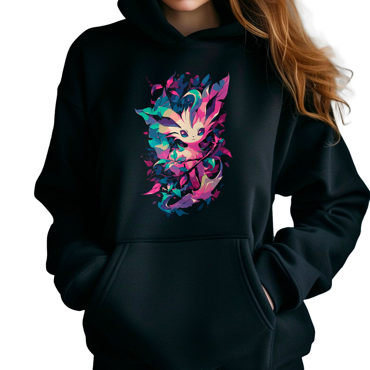 hoodie-anime-mujer-leafeon-leaf-blade-design