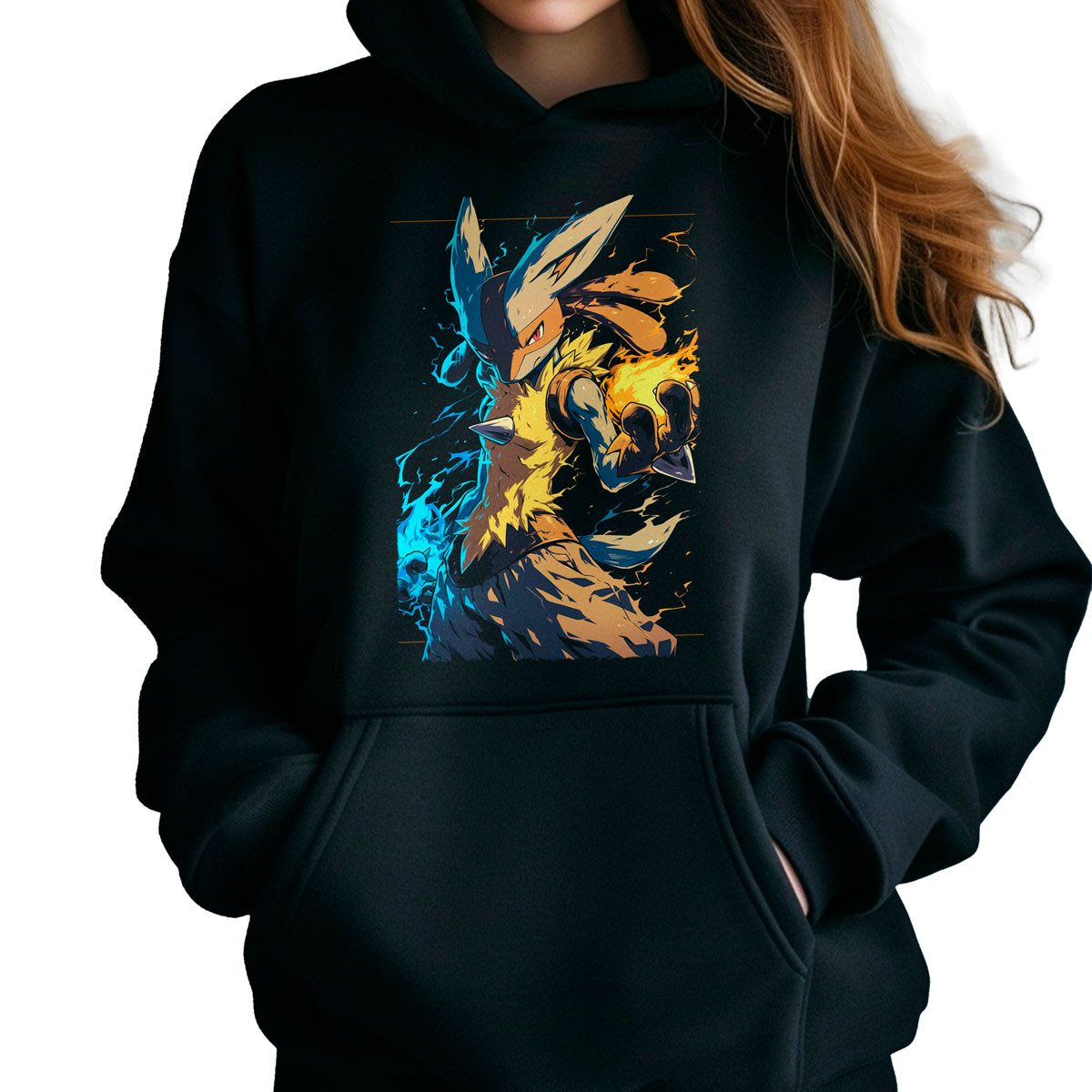 hoodie-anime-mujer-lucario-pokemon-negro-fondo