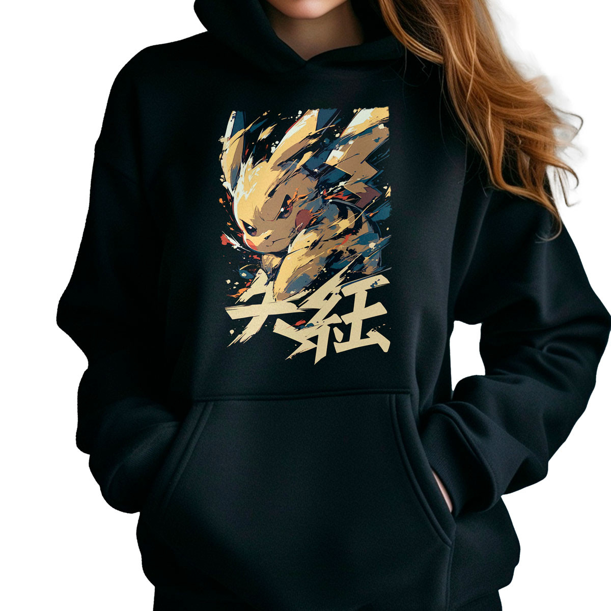 hoodie-anime-mujer-pikachu-ink-style-algod-n-brillante