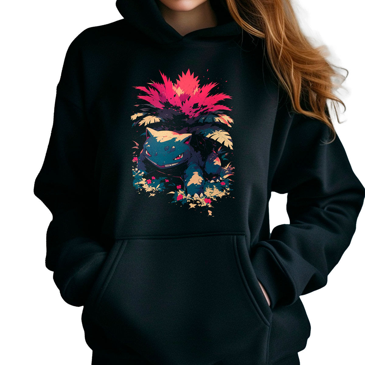 hoodie-anime-mujer-venusaur-minimalista-anime