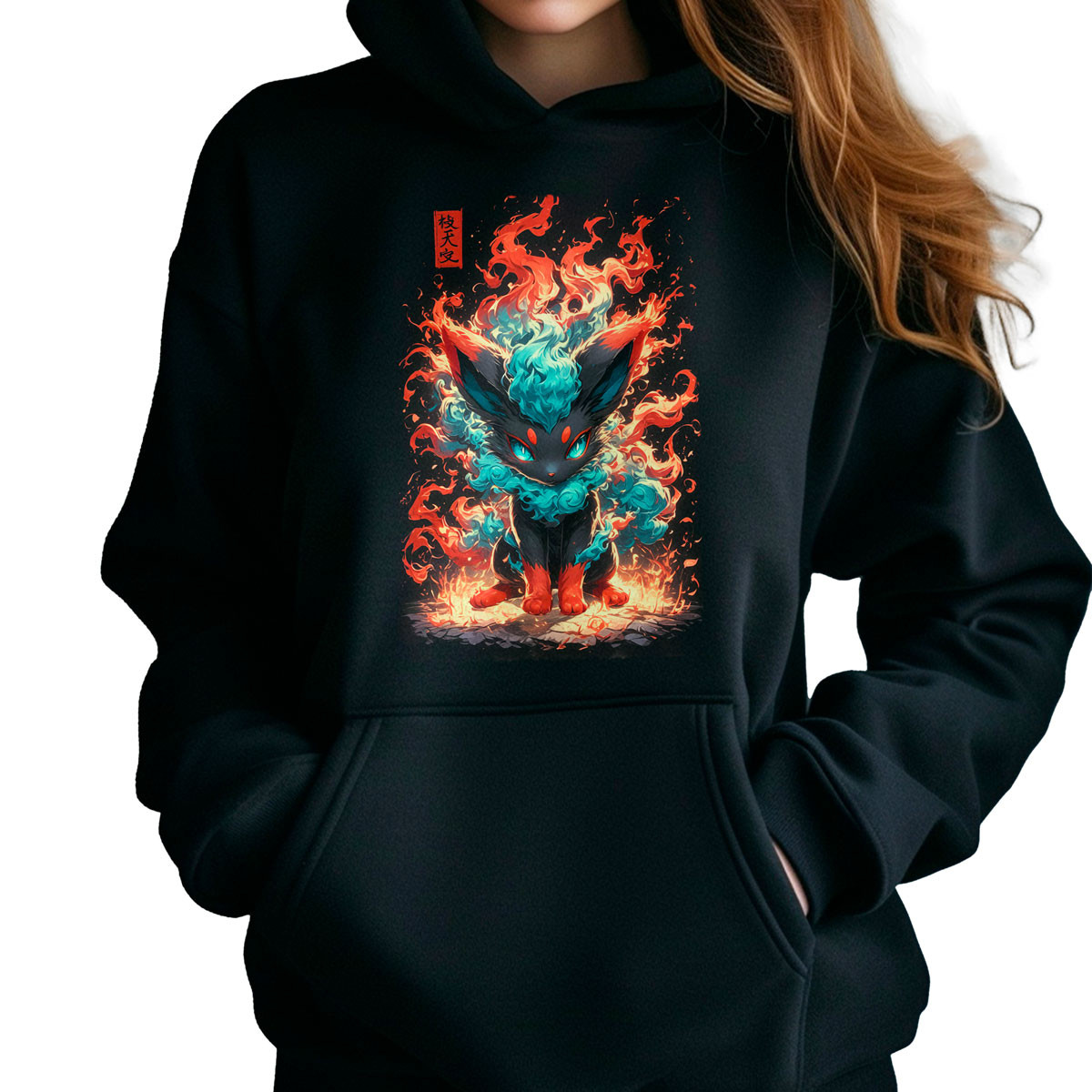 hoodie-anime-mujer-vulpix-brillante-pok-mon-anime-negro