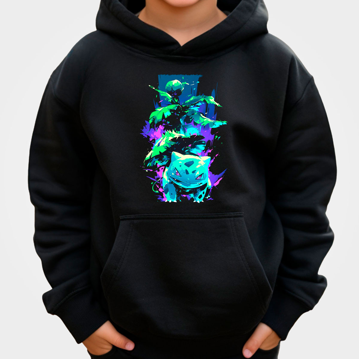 hoodie-anime-negra-entrenador-bulbasaur-silueta-pok-mon
