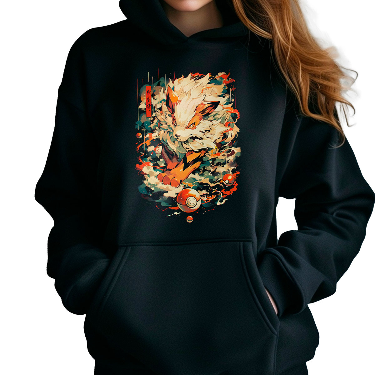 hoodie-anime-negro-pok-dex-arcanine-pokeballs-pok-mon-brillante