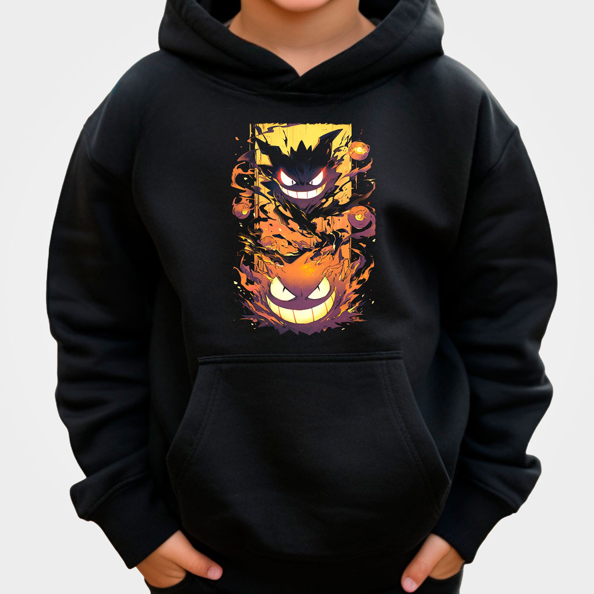 hoodie-anime-ni-os-batallas-pok-mon-gastly-negro-anime