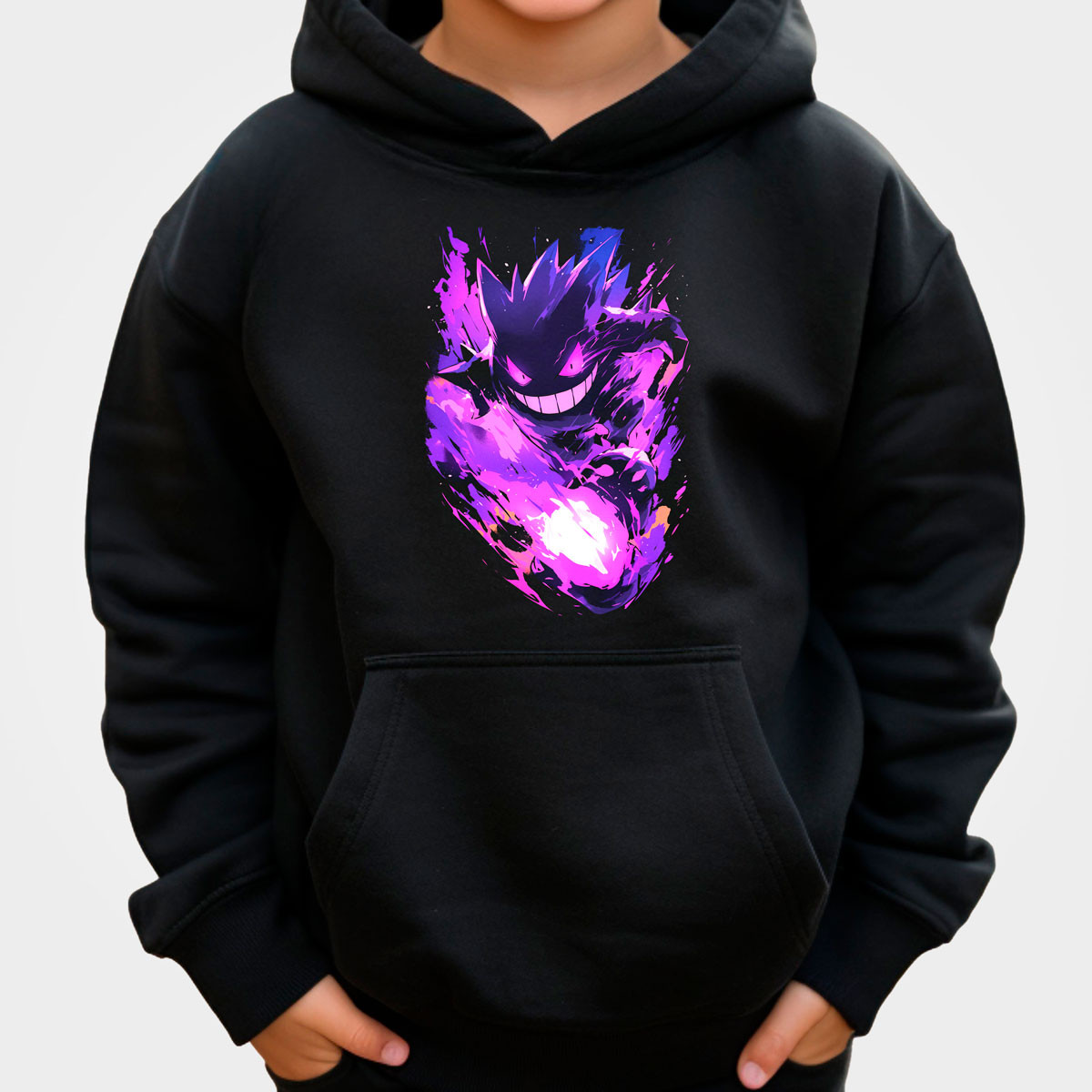 hoodie-anime-ni-os-gengar-atacando-pokemon-negro
