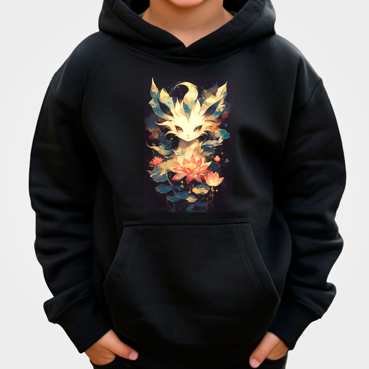 hoodie-anime-unisex-leafeon-lotus-pokemon-anime-brillante