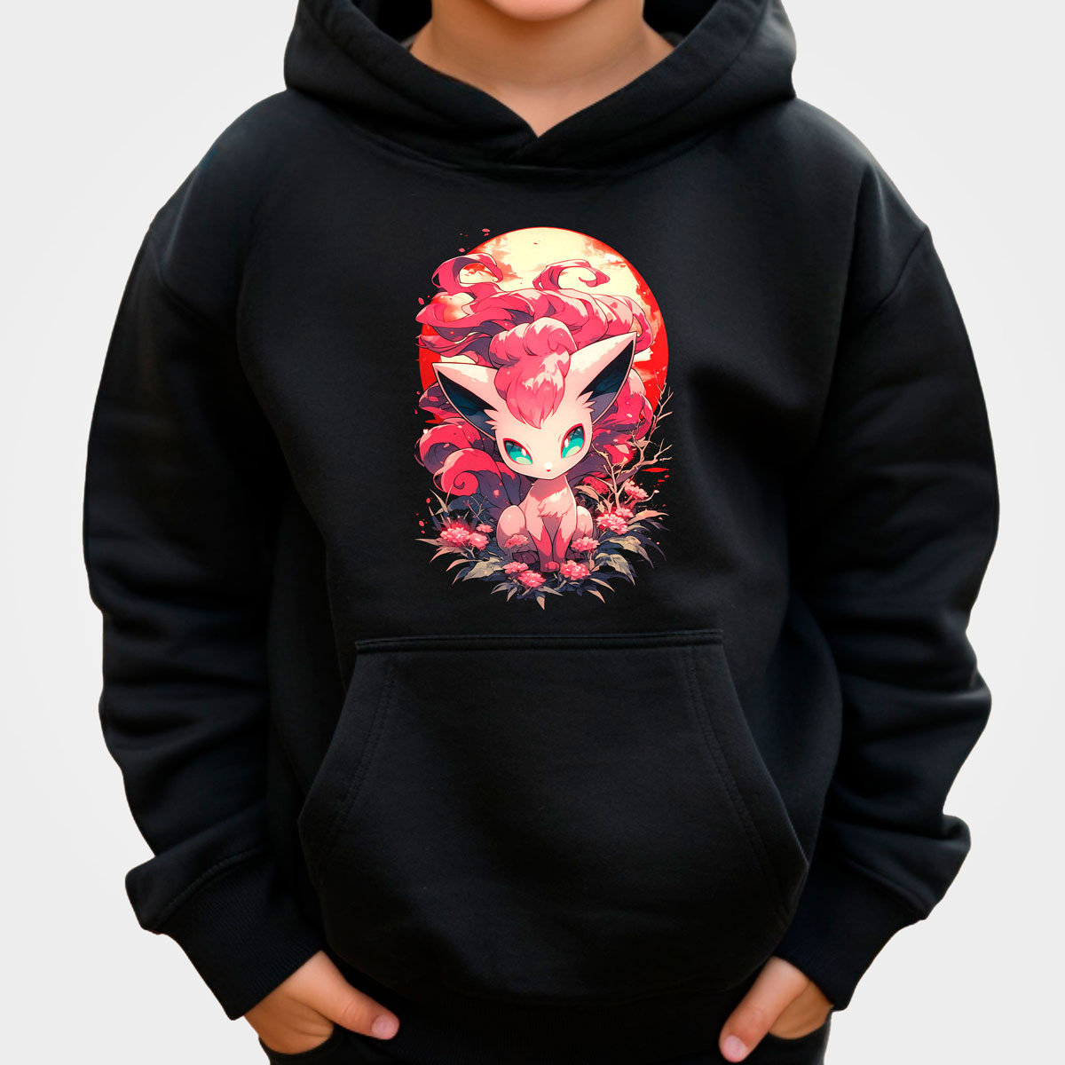 hoodie-anime-unisex-vulpix-y-luna-negra
