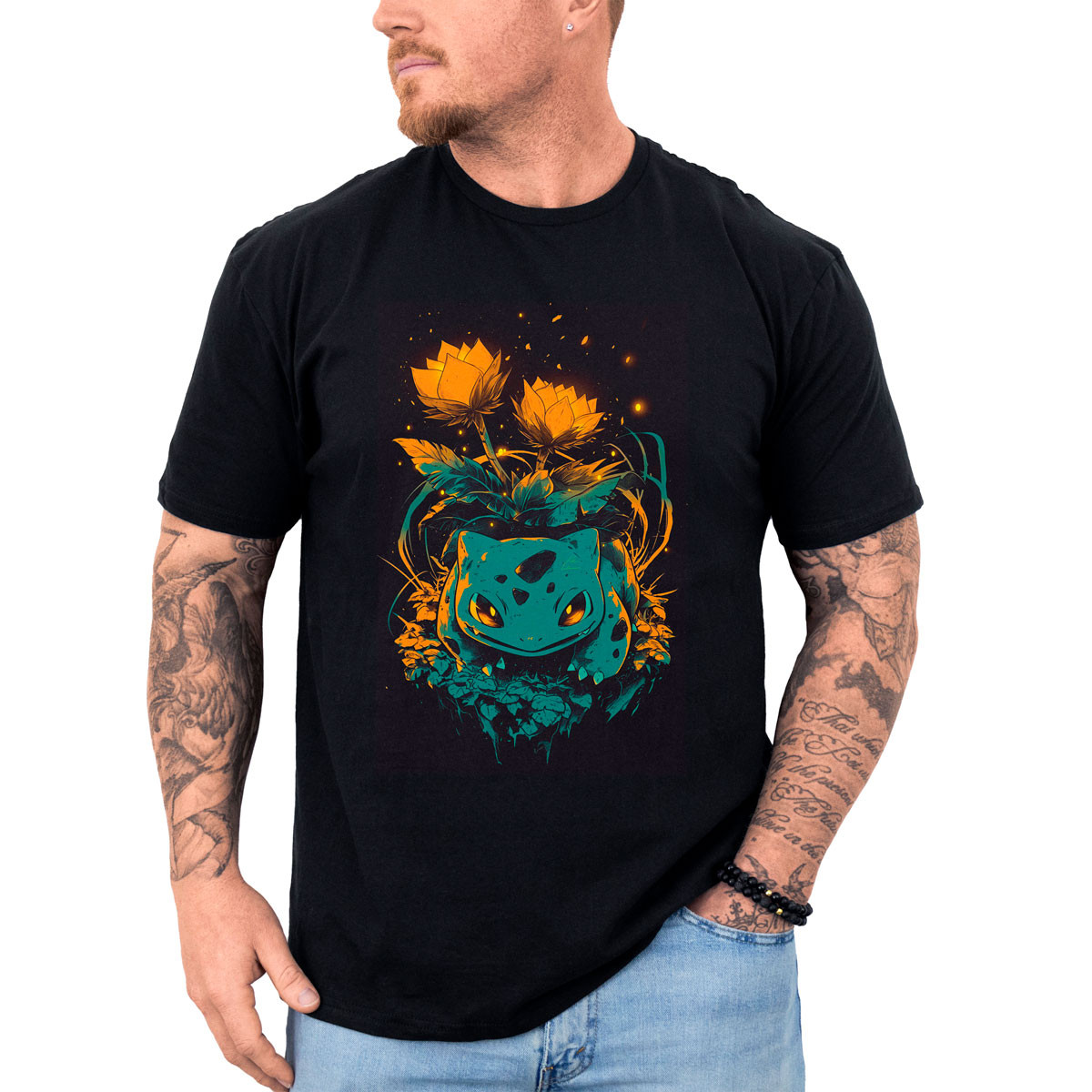 polera-anime-bulbasaur-sketch-negra-con-dise-o-brillante