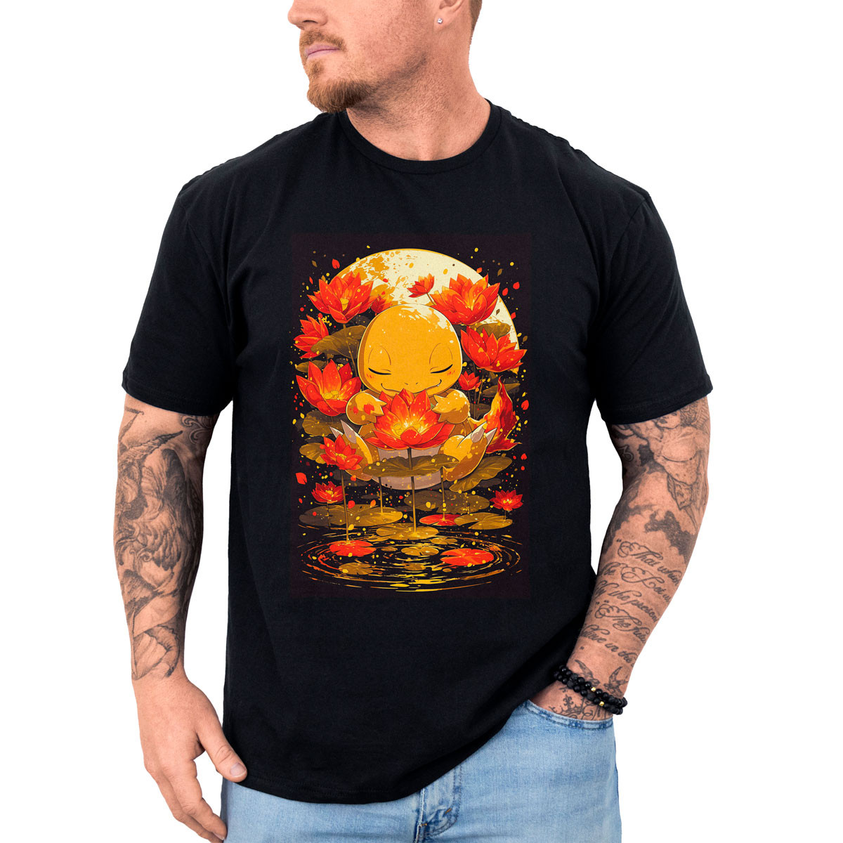 polera-anime-charmander-lotus-pokemon-negro