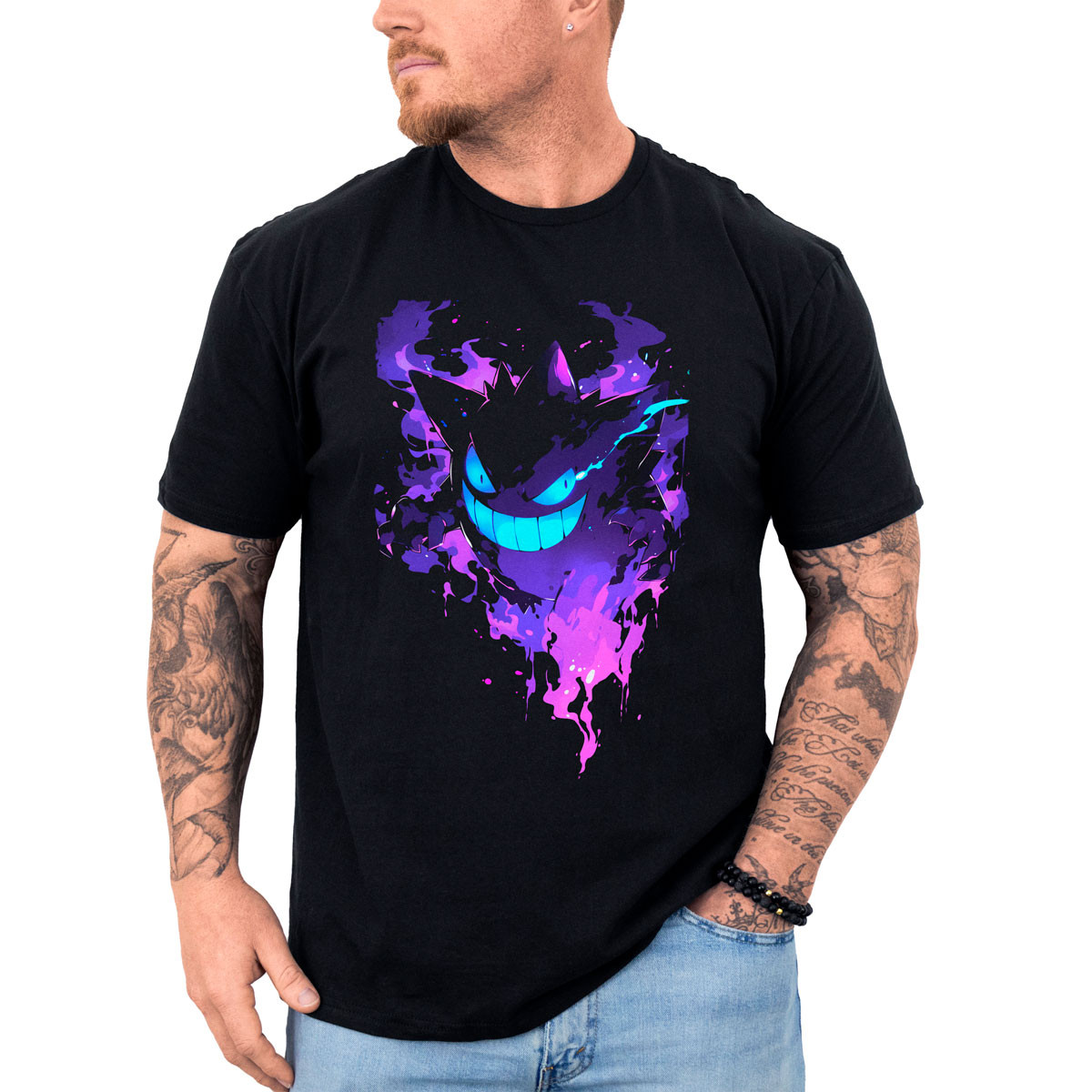 polera-anime-design-gengar-sketch-negro