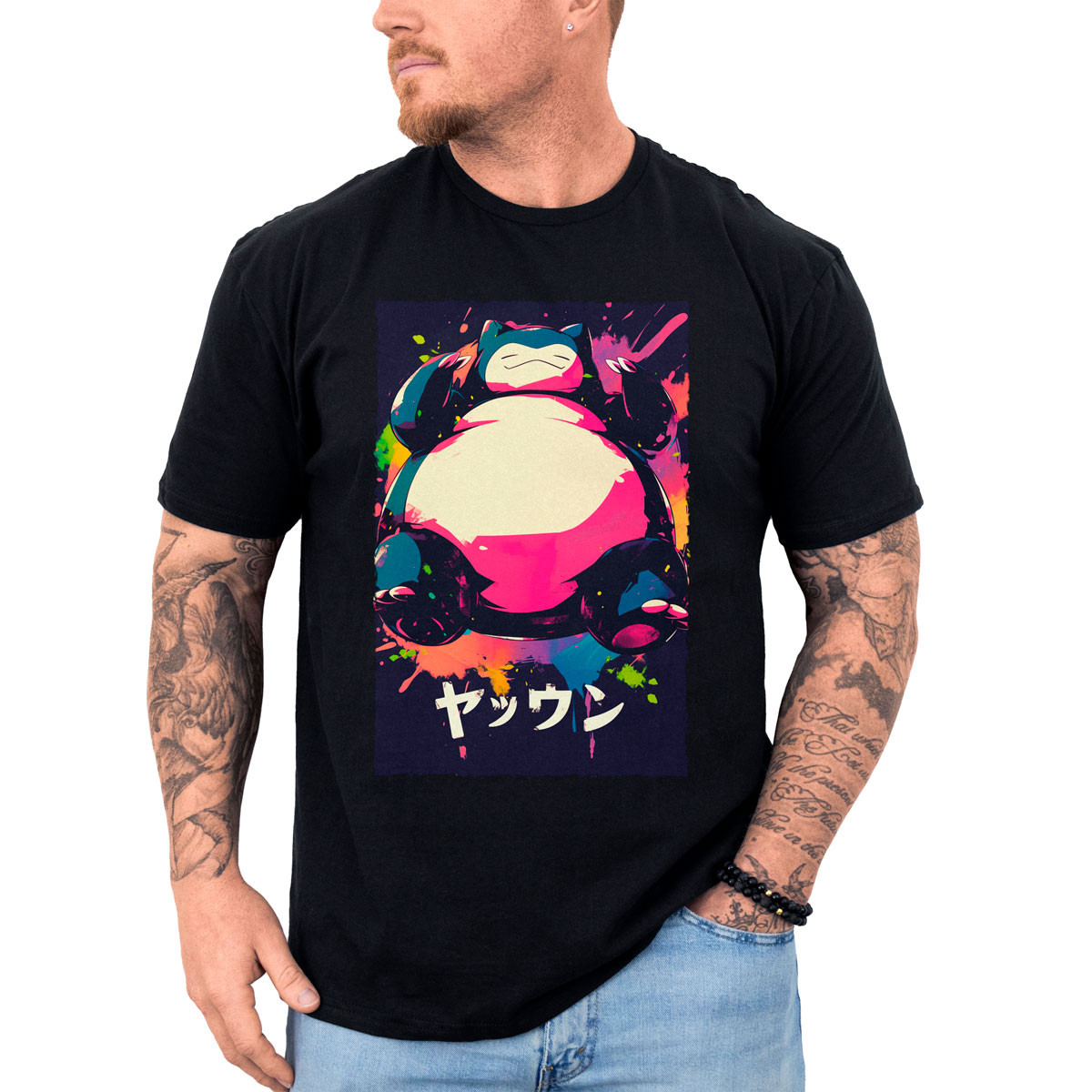 polera-anime-entrenador-spectrum-colors-snorlax-ink