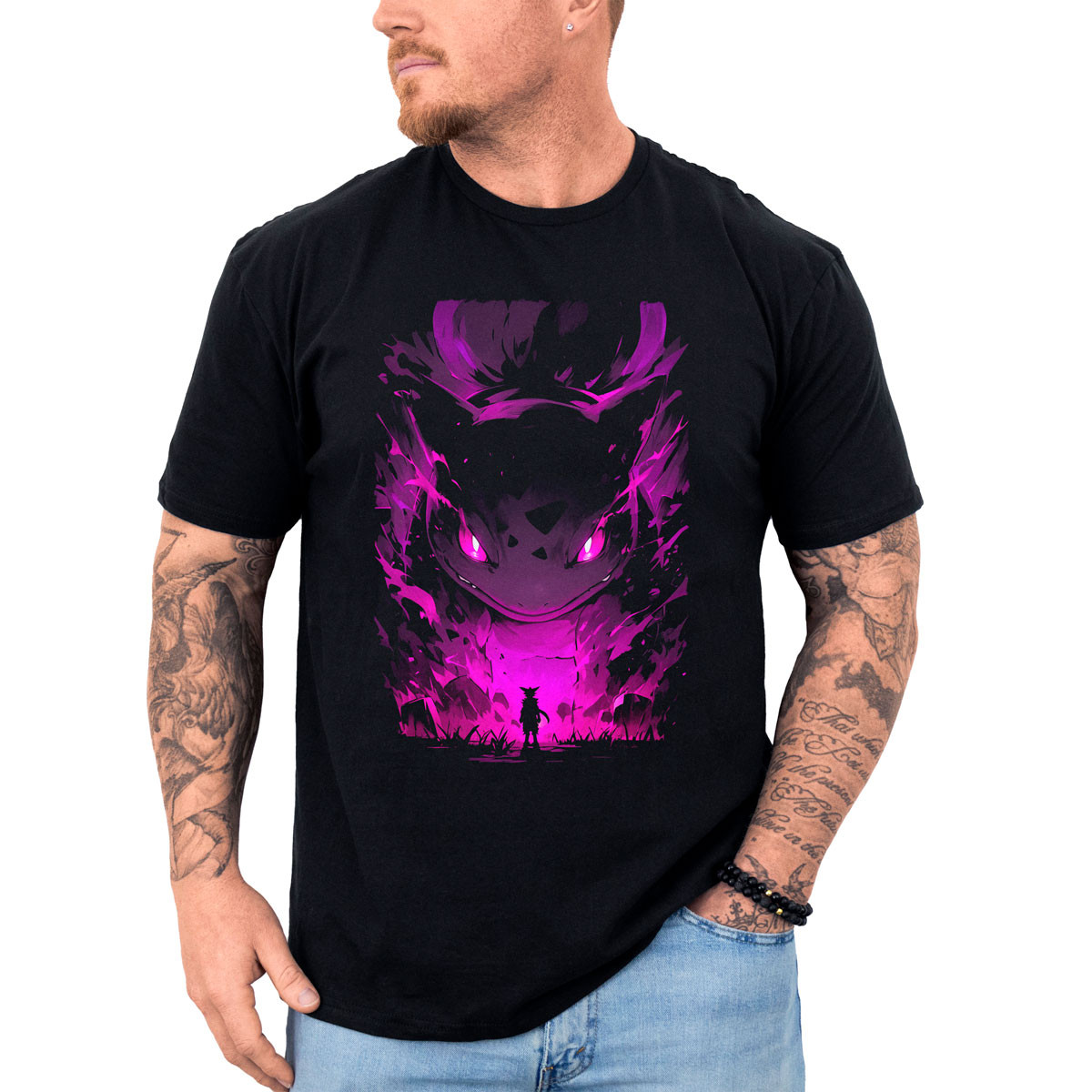 polera-anime-estampada-batalla-bulbasaur-pokemon-silueta