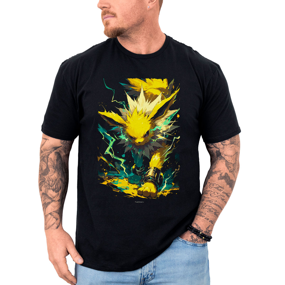 polera-anime-estampada-frontal-gym-jolteon-thunder-pok-mon